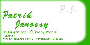 patrik janossy business card